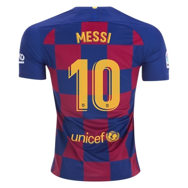Camiseta Barcelona NO.10 Messi Primera equipación 2019-2020 Azul Rojo